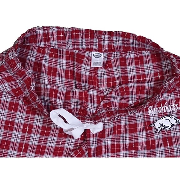 Arkansas Razorbacks Plaid Pajama Pants Metallic Lounge Sleepwear Adult Large - Picture 4 of 7